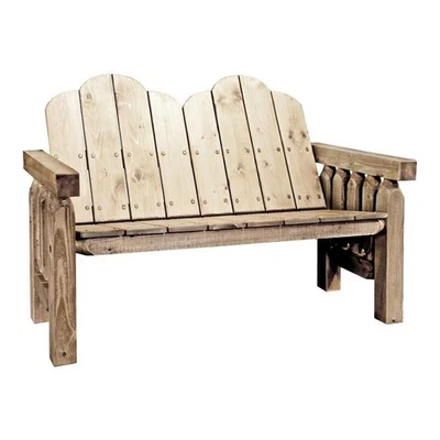 Montana Woodworks Homestead 17.5" Transitional Wood Deck Bench in Brown - Image 1 of 4