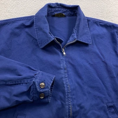 Chaqueta Brooks Brother de Colección Para Hombre Azul Mediana Cremallera Completa Trabajo Algodón Sarga Bombardero Foto 1 de 4