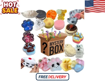 Juego de 3 piezas Mystery Squishy Pata de Gato Kawaii, Comida, Mochi Fidget Juguetes de Estrés Foto 1 de 4