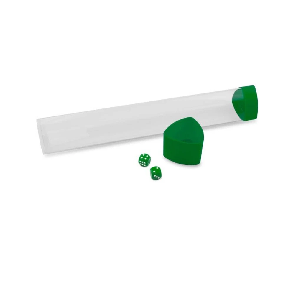 BCW Playmat Playmat Tube - Clear with Green Caps & Dice (2)