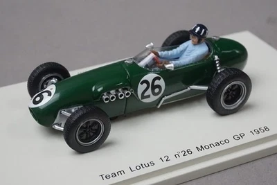 1:43 SPARK S1833 Team Lotus 12 Monaco GP 1958 #26 G. Hill model car - Image 1 of 4