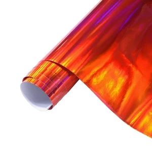 152*75CM Glossy Laser Orange RED Car Body Films Car Vinyl Wrap Sticker Decal - Picture 1 of 4