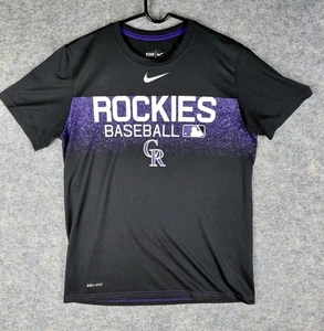 The Nike Tee Colorado Rockies Shirt schwarz Herren Medium Dri-Fit Swoosh 19,5 x 27,5 - Bild 1 von 15