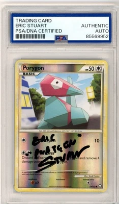 PSA Signed Eric Stuart Pokemon TCG Porygon 73/102 Triumphant Reverse Holo - Image 1 of 2