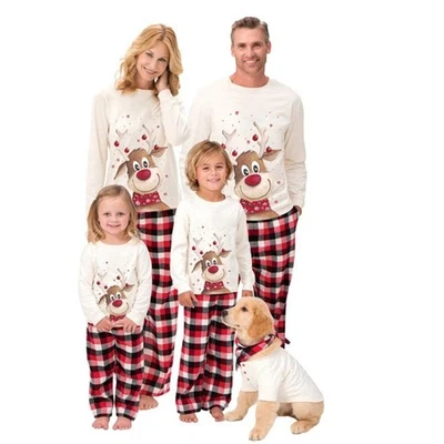CHRISTMAS PYJAMAS MATCHING FAMILY PJ SETS FOR MENS LADIES KIDS BABY PET DOG - Image 1 of 4
