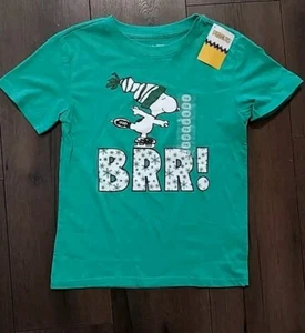 Camiseta de Patinaje sobre Hielo Juvenil 5/6T Peanuts Snoopy “Brr” Nueva con Etiquetas - Imagen 1 de 3