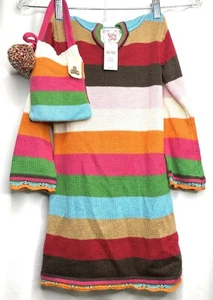 Bebé Gap Talla 4 Años Rayas Tejido Suéter Vestido Cartera Medias Sombrero Mitones Bufanda - Imagen 1 de 10
