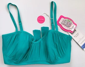 NWT Coco Rave Swimsuit Bikini Bra Top Sz XL 38DD Demi Bralette Blue New - Picture 1 of 9