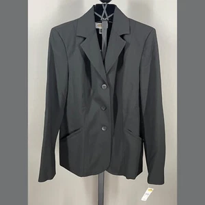 NEW Talbots Blazer Jacket Womens 8 black classic preppy business - Picture 1 of 9