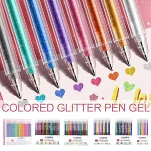Bolígrafos de gel brillante, 8-48 colores bolígrafos de gel brillante vibrante 1 mm D9H8 XBX YDD - Imagen 1 de 30