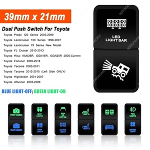 Dual Push Switch Button Fog Lights For Toyota Tacoma w/ Wire(LED BAR&OFF Road) - Picture 1 of 10