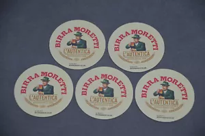 5x Birra Moretti L'Autentica Cardboard Beer Mat Coaster Brand New Set Free P&P - Picture 1 of 4