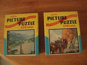 2 Vtg Built-Rite Picture Puzzles, Transportation/ Wealth of the forest. Complete