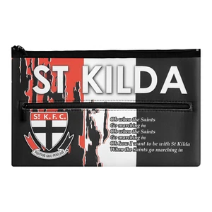St Kilda Saints Official AFL 33cm x 21cm Neoprene Team Song & Logo Pencil Case - Picture 1 of 2