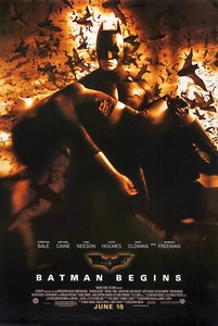 BATMAN BEGINS MOVIE POSTER 2 Sided ORIGINAL Version E 27x40 CHRISTIAN BALE - Picture 1 of 1