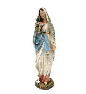 Statua Beata Vergine Madre Maria Madonna con Gigli Giardino Cristiana Cattolica - Foto 1 di 1