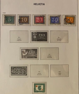 HELVETIA, SWITZERLAND, Stamps, 1945, Lot of 6 stamps, used, postmarked - Imagen 1 de 3