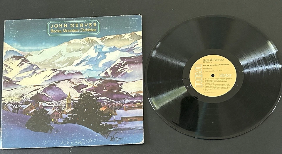 John Denver Rocky Mountain Christmas LP Vinyl Record Album 1975 RCA Not Tested Foto 1 de 4