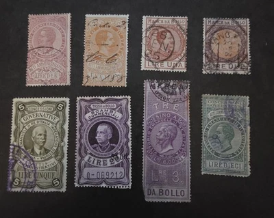 ITALY Revenue Fiscal Stamp Lot Used BOB Back of Book T16574 - Image 1 of 2