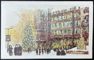 Biglietto di auguri vintage Natale Chicago City scena Richard J Daley Plaza mai usato - Foto 1 di 5