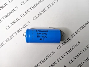 Condensador electrolítico de plomo axial Sprague 220uF 250V DC 85C - Imagen 1 de 4