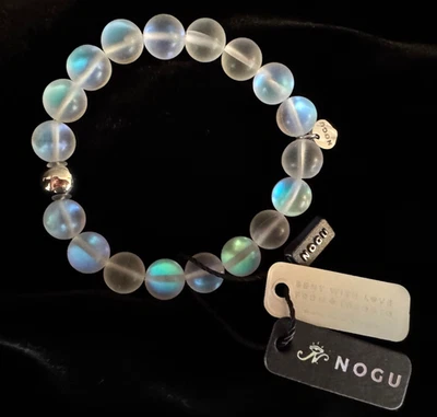Pulsera de Cristal Sirena Nogu Nueva con Etiquetas Arco Iris Blanco Gran Cuentas Elastizadas Iridiscente Nueva Foto 1 de 4