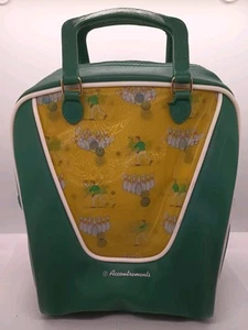 Art Deco Style Lenticular Green & Yellow Bowling Bag/Purse. Photo Has Movement  - Picture 1 of 7