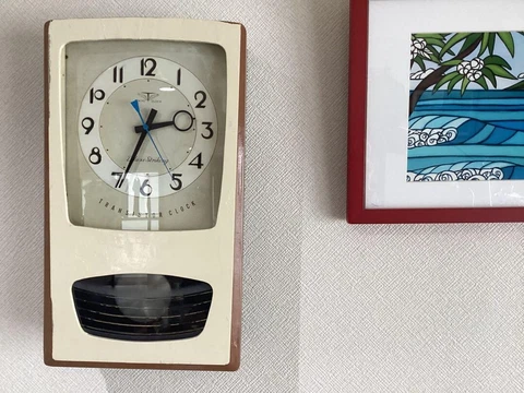 Tokyo Clock Battery-powered Pendulum Wall Clock 1950s Vintage size H17xW10 in Cover