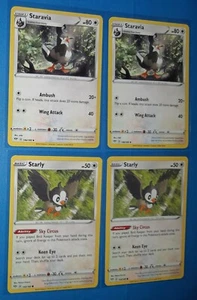 2x Staravia 146/189 & 2x Starly 145/189 Pokemon card Darkness Ablaze NM - Picture 1 of 1