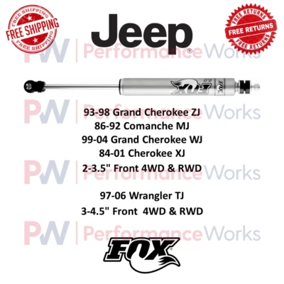 Amortiguador FOX 2.0 2-3.5" / 3-4.5" delantero elevado para Grand Cherokee WJ / Wrangler TJ Foto 1 de 4