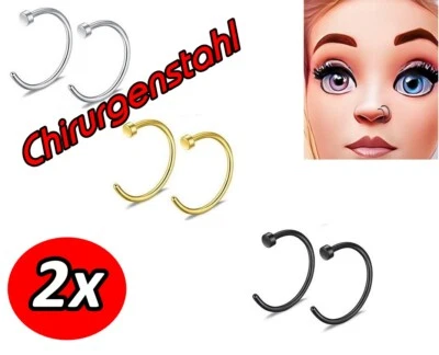 Piercing Ring Nasering Septum Clicker Ohrring Helix Lippenring Segment Tragus DE - Bild 1 von 4