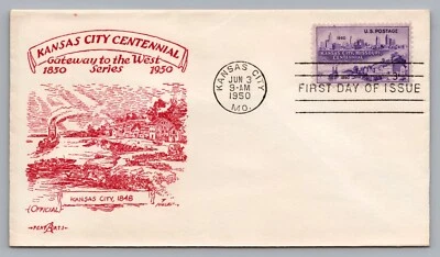 Scott 994 Kansas City Centennial FDC Kansas City 1848 Gateway to the West Series - Image 1 of 2