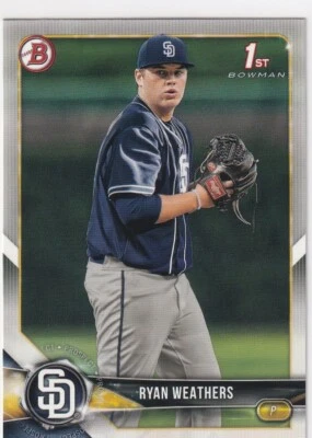 2018 BOWMAN 1ST RC RYAN WEATHERS SAN DIEGO PADRES FIRST ROOKIE DRAFT - Z166 - Image 1 of 2
