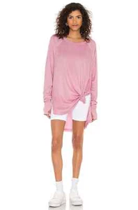Free People Top Womens Small Pink Snowy Thermal Long Sleeve Knit Tunic Sweater - Picture 1 of 10
