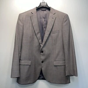 SAXXON 1818 MADISON Brooks Brothers Men's Gray Brown Plaid Blazer 46L - Picture 1 of 14