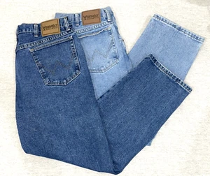 Jeans Wrangler 2 paia uomo W40 L30 regular fit denim pesante lavoro casual blu - Foto 1 di 17