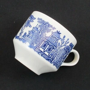 CHURCHILL PORZELLAN ENGLAND BLUE WILLOW GEORGIAN PATTERN FRÜHSTÜCKSTASSE - Bild 1 von 5