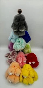 Schlüsselanhänger Hase weich süß echtes Rex Kaninchenfell Auto Handtasche Schlüsselring Dekoration - Bild 1 von 69