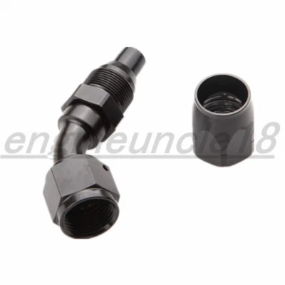 AN4 AN6 AN8 AN10 45 Degree Swivel Fuel Oil Air Gas Line Hose End Fitting Adaptor - Image 1 of 4
