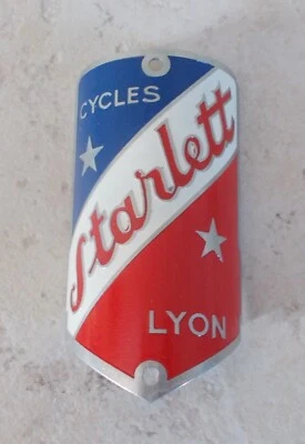 Insignia de cabeza vintage bicicletas STARLETT Francia bicicletas bicicleta antigua metal francés Foto 1 de 2