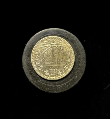 México 1939 20 centavos tapa de plata y rayos-(bin4106T) Foto 1 de 4