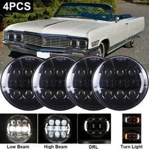 4PCS 5.75" 5-3/4"LED Headlights Hi/Lo Beam Angle Eyes for Chevy Impala El Camino - Picture 1 of 9