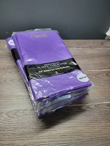 12-Pack Premium Plastic Tablecloth 84In. round Table Cover - Purple - Picture 1 of 4