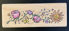 Inkadinkado Flowers And Butterfly Border Rubber Stamp Tulip Daisy 