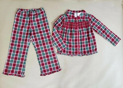 Nuevo con etiquetas Janie and Jack Pijamas Pijamas Set de 2 piezas 5 Cuadros Rojo Verde para Navidad  Foto 1 de 4
