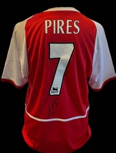 ROBERT PIRES GENUINE SIGNED ARSENAL 03/04 INVINCIBLES HOME FOOTBALL SHIRT 2 - Picture 1 of 2