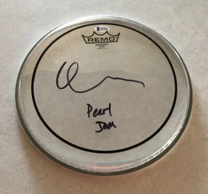 DAVE KRUSEN SIGNED AUTOGRAPHED REMO 10" DRUMHEAD PEARL JAM DRUMMER BECKETT BAS - Picture 1 of 3