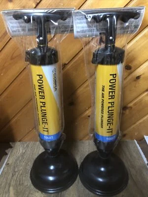 Lote de 2 émbolos de aire Cobra de goma amarilla de 4 pulgadas con mango de 12 pulgadas 00300 D nuevos Foto 1 de 4