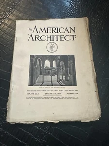 JANUARY 22 1919 AMERICAN ARCHITECT Magazine - Imagen 1 de 1