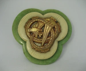Alte große Art Deco Damen Schmuck Brosche Bakelit Skandinavien 20er 30er Jahre - Bild 1 von 6